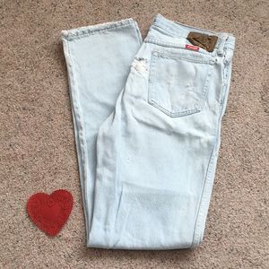 WRANGLER Distressed Jeans Vintage Relaxed Fit 33 x 34 tag